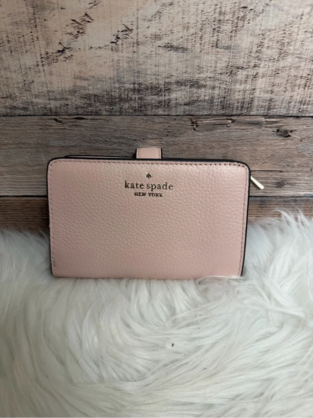 Kate Spade Pink Pebbled Leather Bifold Wallet OS
